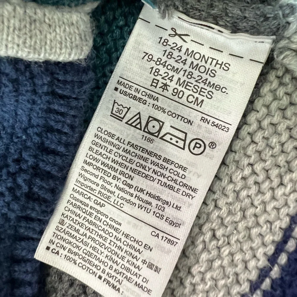 Gap Baby Blue Cream Striped Hooded Cardigan